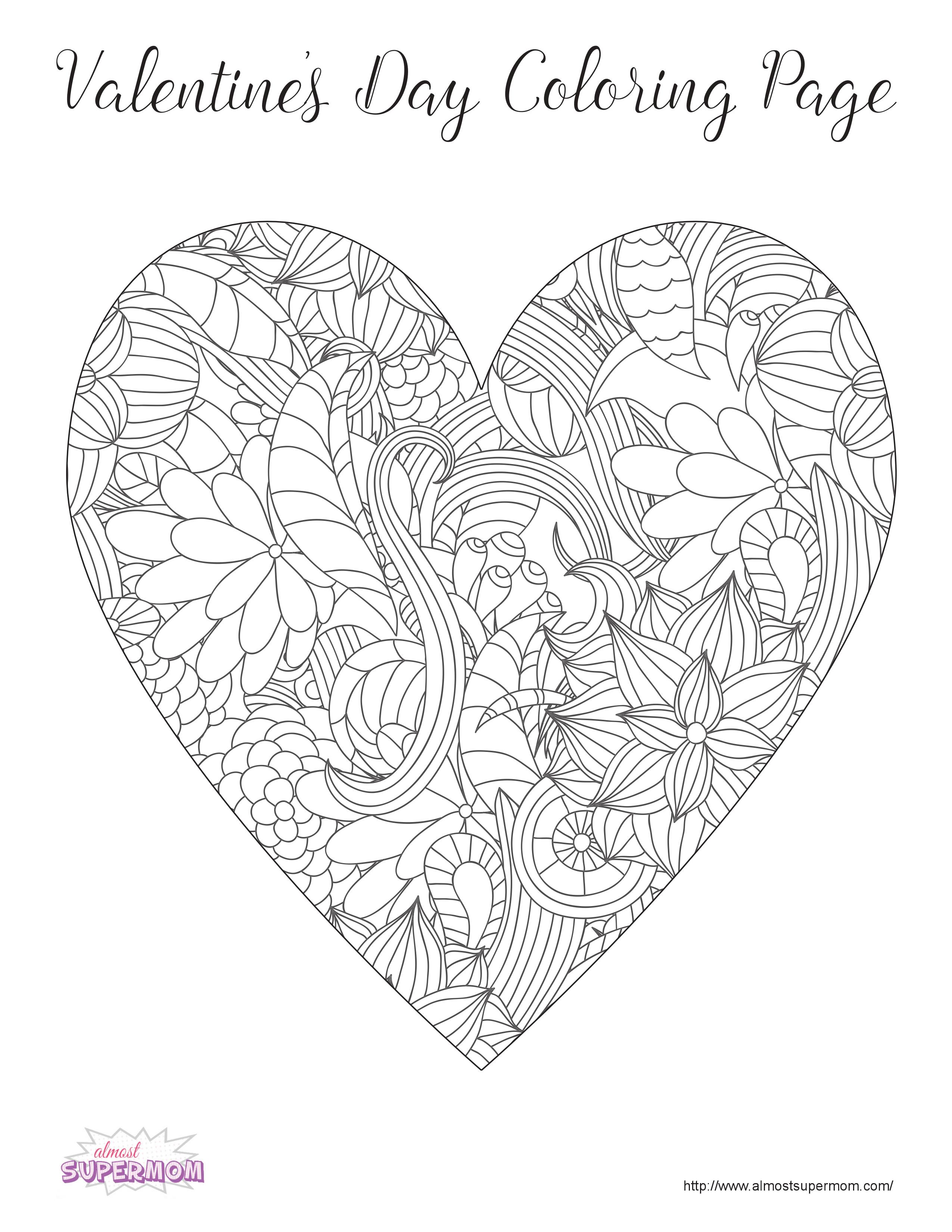 View Valentines Day Coloring Pages Adults Pictures - Animal Coloring Pages