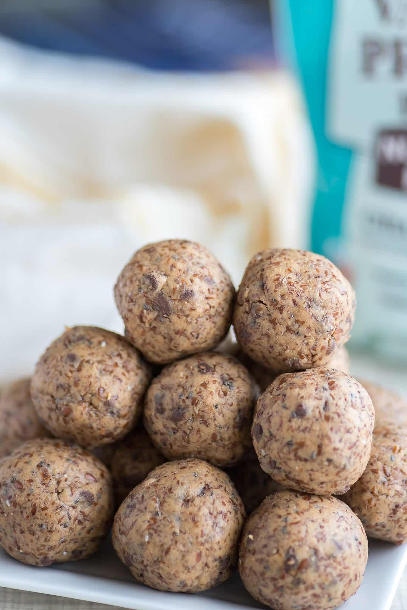 Chocolate Chip Cookie Dough Protein Balls - Almost Supermom