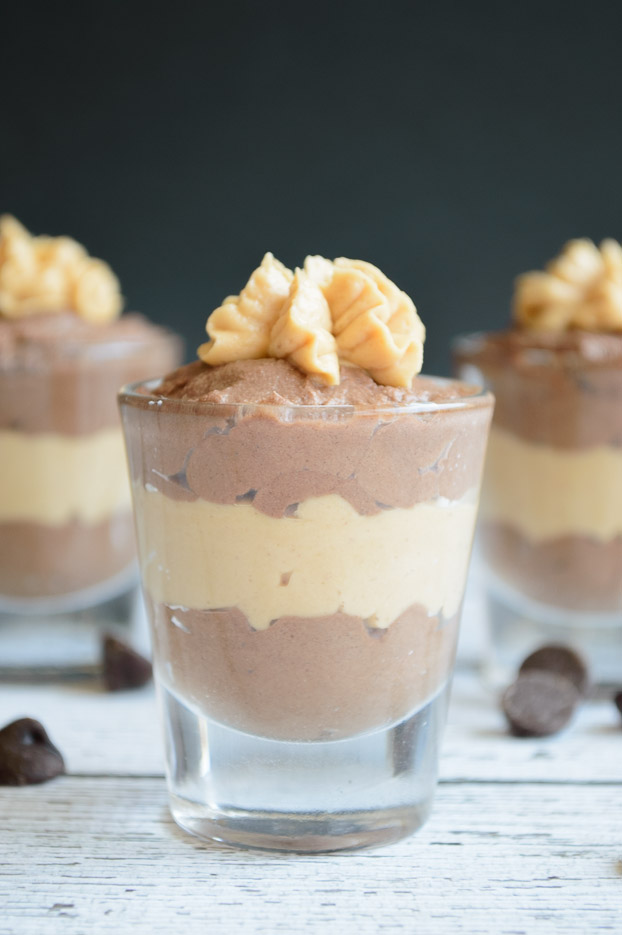 Chocolate Peanut Butter Shooters. Who doesn't love chocolate? This simple dessert recipe will satisfy all your chocolate and peanut butter cravings. Bonus: It's only 3 ingredients!
