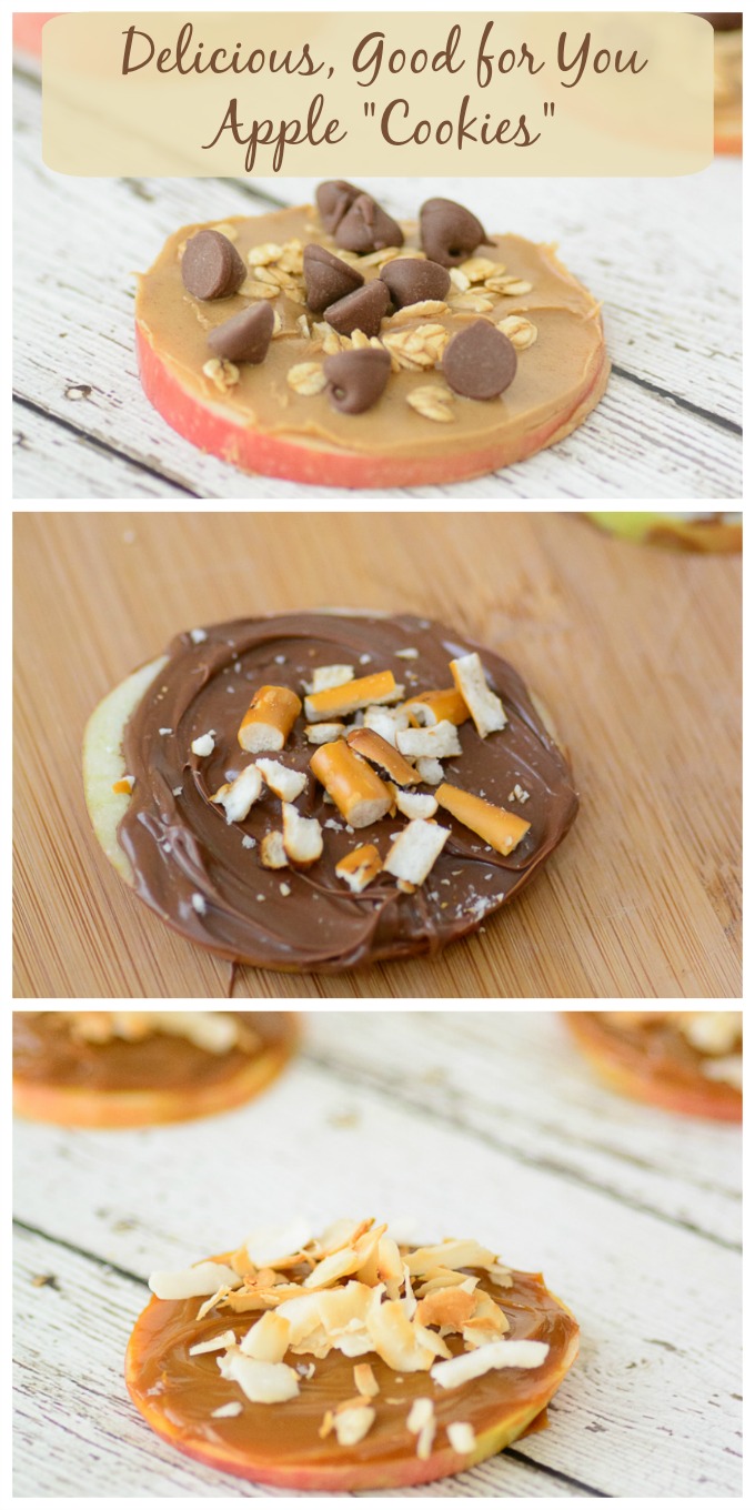 Apple "Cookies" Great way to sneak in some healthy food for picky eaters. Perfect after school snack. 