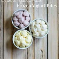 Melt in Your Mouth Frozen Yogurt Bites. Enjoy a nutritious snack with these ice cream flavored yogurt bites. Go ahead and eat dessert first, I won't tell.