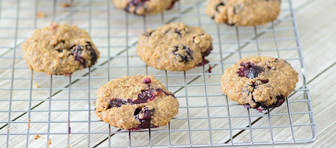 4 Ingredient Blueberry Oatmeal Breakfast Cookies