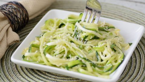 One Skillet Garlic Parmesan Zoodles Almost Supermom