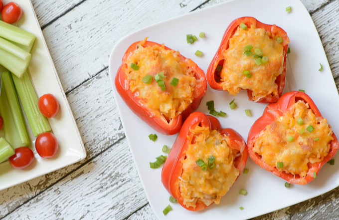 Delicious Buffalo Chicken Stuffed Peppers. Indulge your buffalo chicken dip cravings without the guilt. 