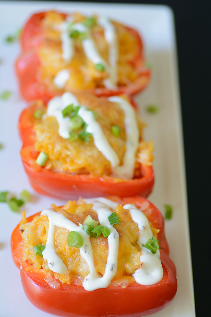 Delicious Buffalo Chicken Stuffed Peppers. Indulge your buffalo chicken dip cravings without the guilt. 