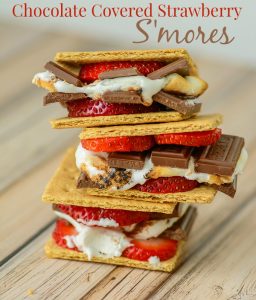 Chocolate Covered Strawberry S'mores. Kick this old camping favorite up a notch. It's a sophisticated twist on an old favorite