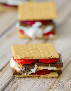 Chocolate Covered Strawberry S'mores. Kick this old camping favorite up a notch. It's a sophisticated twist on an old favorite