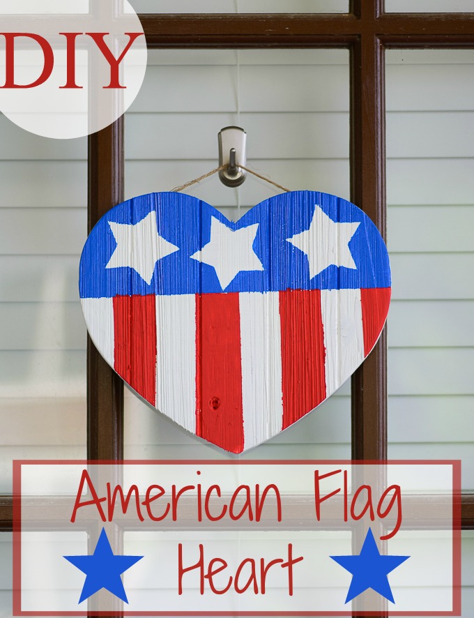 DIY American Flag Wooden Heart Tutorial