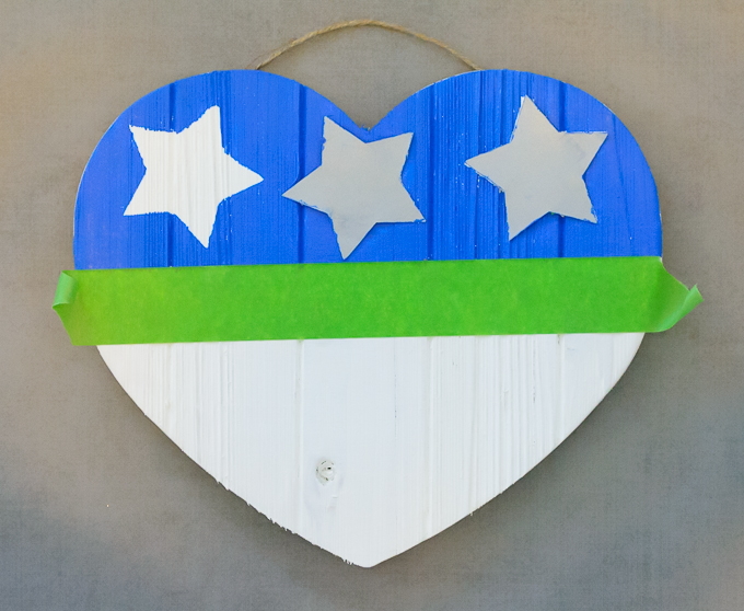 DIY American Flag Wooden Heart-4107