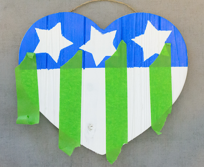 DIY American Flag Wooden Heart-4109