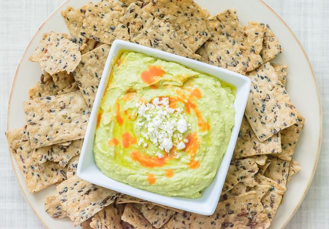 Zesty Avocado and Feta Hummus. It's like guacamole and hummus had a delcious baby! One of the best hummus recipes out there. 