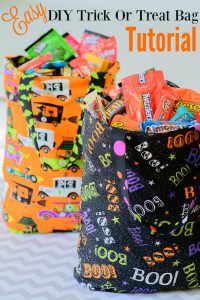 Easy DIY Trick or Treat Bag Tutorial. Less than 30 minutes and you will have a cute tote to haul your candy treats!
