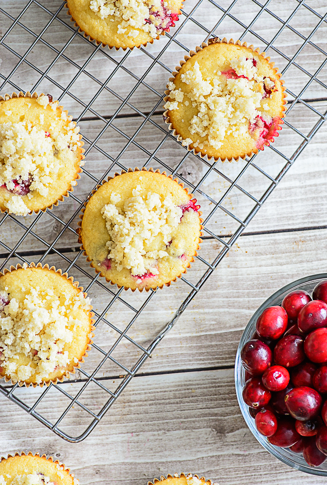 Gluten Free Orange Cranberry Muffins. Made with healthy almond flour, these gluten free muffins are a yummy way to start the day! 