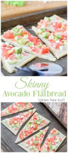 This skinny gluten free flatbread is packed with healthy fats and protein that will fill you up without filling you out! One of the easiest gluten free recipes out there.