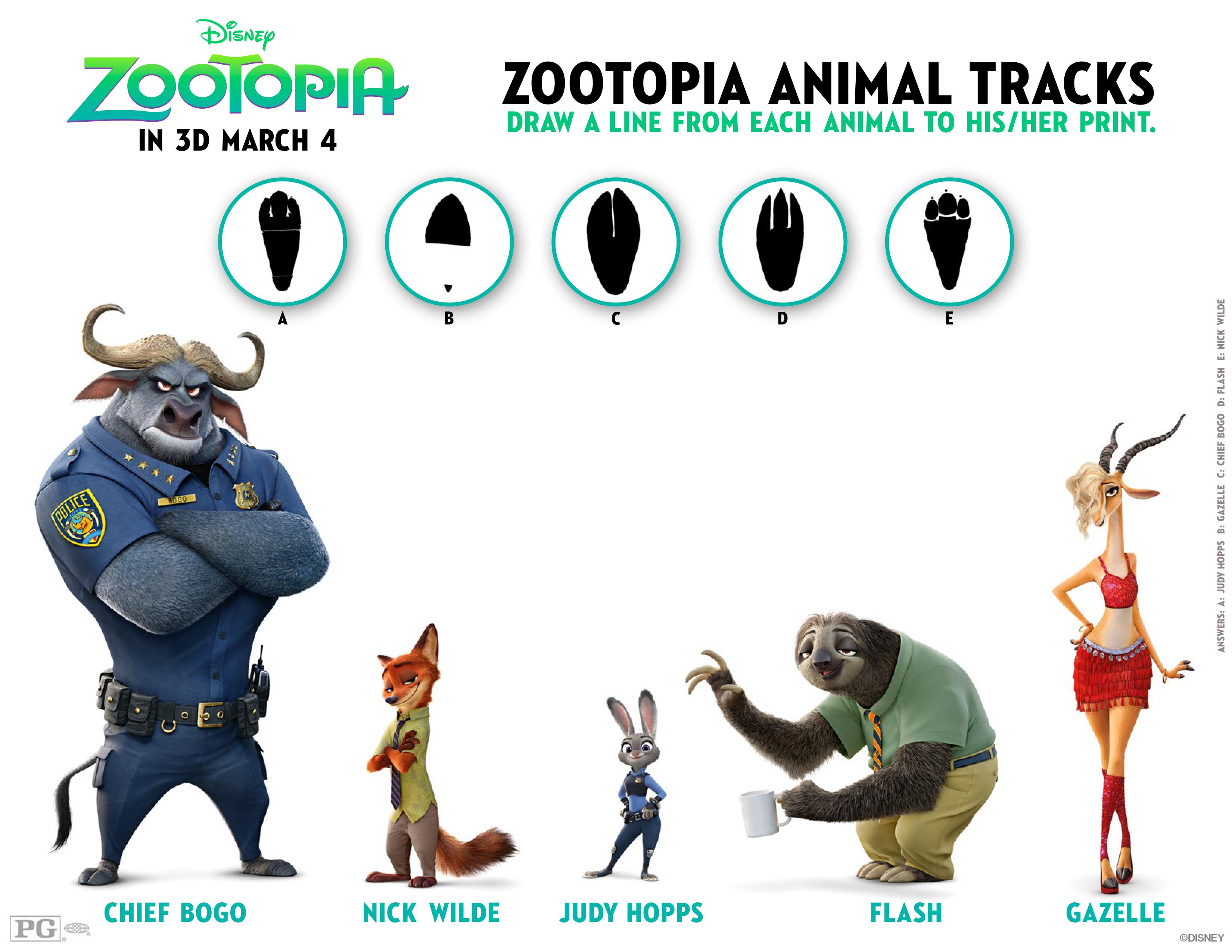 Zootopia Coloring Pages & Activity Sheets