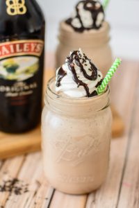 Bailey's Mocha Frapucinno. Just in time for summer this frozen boozy coffee drink is one of the best frappe recipes out there. If you love Irish Coffee, you will love this recipe!