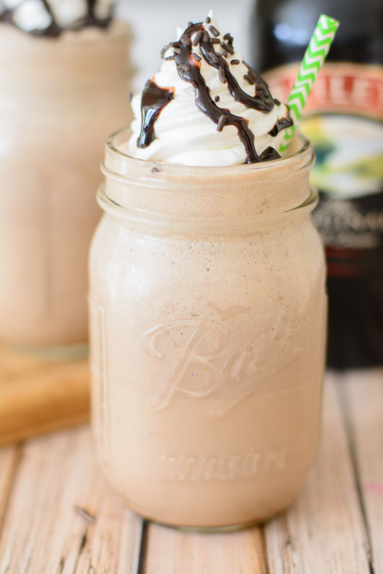 Bailey's Mocha Frapucinno. Just in time for summer this frozen boozy coffee drink is one of the best frappe recipes out there. If you love Irish Coffee, you will love this recipe!