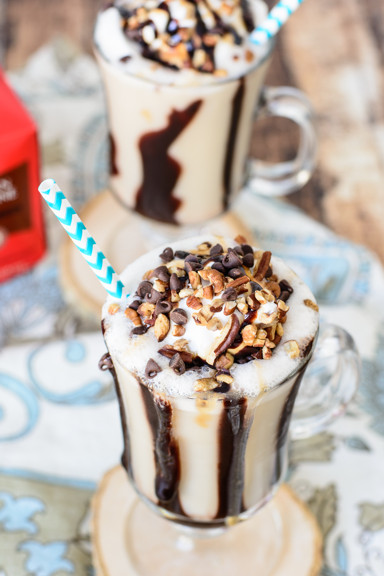 Turtle Frappucino Recipe. This frappe recipe is heaven on earth! Caramel, chocolate, pecans and coffee combine to make an incredible cold coffee drink perfect for summer. You are going to love this frappe recipe! 