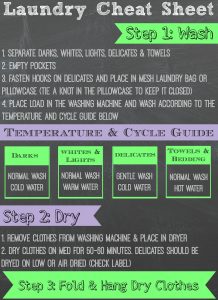 Teaching kids how to do their own laundry is a breeze with this simple to follow FREE Laundry Cheat Sheet printable!