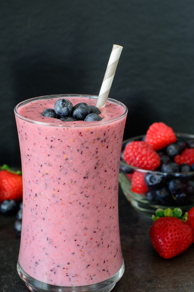 This healthy Post-Workout Berry Superfood Smoothie recipe is full of simple ingredients that will give you a tasty way to refuel your body after a great workout!