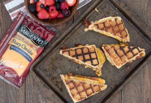 Grilled Waffle Breakfast Sandwiches. Now you can have grilled cheese for breakfast!