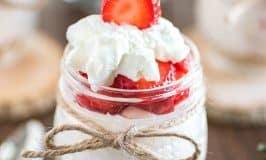 No Bake Strawberry Cheesecake in a Jar