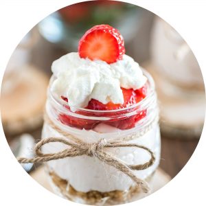 No Bake Strawberry Cheesecake in a Jar