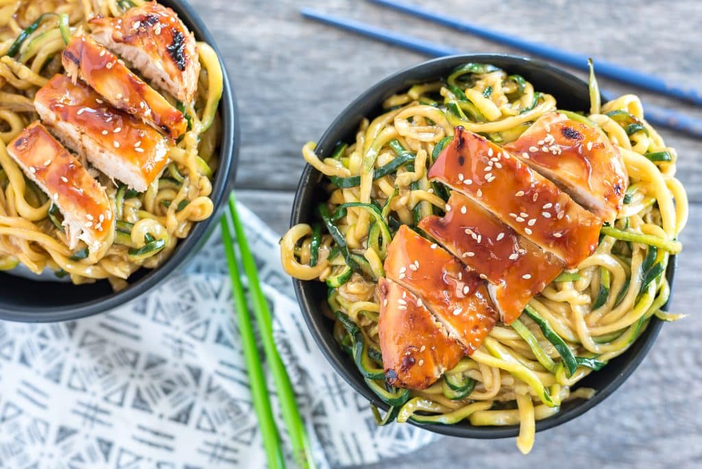 Teriyaki Chicken Zoodle Bowls Almost Supermom